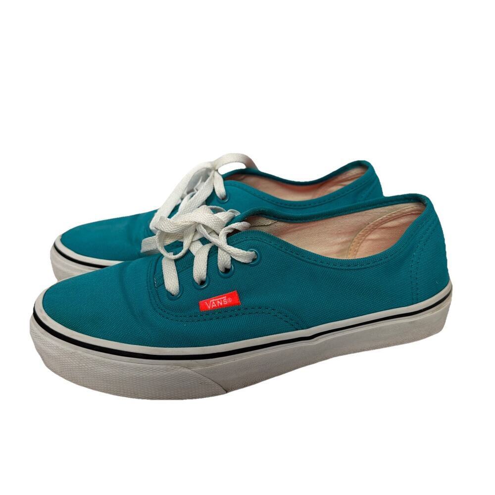 Vans Authentic Low Top Turquoise Teal Sneakers Shoes Skate Men's 5.5 Women 7